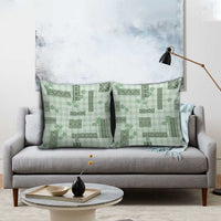 Hawaiian Quilt Tapa On Pastel Mint Palaka Motifs Pillow Cover LT7 - Polynesian Pride