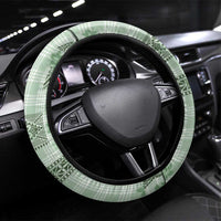 Hawaiian Quilt Tapa On Pastel Mint Palaka Motifs Steering Wheel Cover LT7 Universal Fit Mint - Polynesian Pride