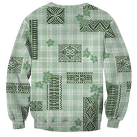 Hawaiian Quilt Tapa On Pastel Mint Palaka Motifs Sweatshirt LT7 - Polynesian Pride