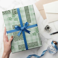Hawaiian Quilt Tapa On Pastel Mint Palaka Motifs Wrapping Paper LT7 - Polynesian Pride