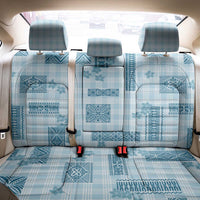 Hawaiian Quilt Tapa On Cold Blue Palaka Motifs Back Car Seat Cover LT7 - Polynesian Pride