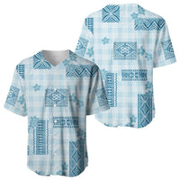 Hawaiian Quilt Tapa On Cold Blue Palaka Motifs Baseball Jersey LT7 - Polynesian Pride