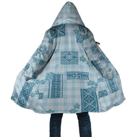 Hawaiian Quilt Tapa On Cold Blue Palaka Motifs Cloak LT7 Unisex Azure - Polynesian Pride