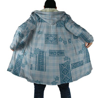 Hawaiian Quilt Tapa On Cold Blue Palaka Motifs Cloak LT7 - Polynesian Pride