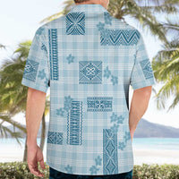 Hawaiian Quilt Tapa On Cold Blue Palaka Motifs Hawaiian Shirt LT7 - Polynesian Pride