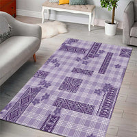 Hawaiian Quilt Tapa On Lilac Palaka Motifs Area Rug LT7 - Polynesian Pride