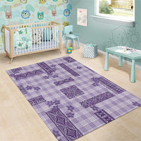 Hawaiian Quilt Tapa On Lilac Palaka Motifs Area Rug LT7 - Polynesian Pride