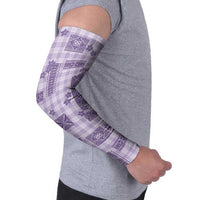 Hawaiian Quilt Tapa On Lilac Palaka Motifs Arm Sleeves LT7 - Polynesian Pride