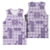Hawaiian Quilt Tapa On Lilac Palaka Motifs Basketball Jersey LT7 - Polynesian Pride