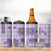 Hawaiian Quilt Tapa On Lilac Palaka Motifs 4 in 1 Can Cooler Tumbler LT7 - Polynesian Pride