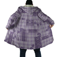Hawaiian Quilt Tapa On Lilac Palaka Motifs Cloak LT7 - Polynesian Pride