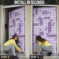 Hawaiian Quilt Tapa On Lilac Palaka Motifs Door Cover LT7 - Polynesian Pride