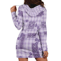 Hawaiian Quilt Tapa On Lilac Palaka Motifs Hoodie Dress LT7 - Polynesian Pride