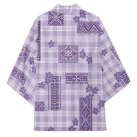 Hawaiian Quilt Tapa On Lilac Palaka Motifs Kimono LT7 - Polynesian Pride