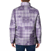 Hawaiian Quilt Tapa On Lilac Palaka Motifs Padded Jacket LT7 - Polynesian Pride