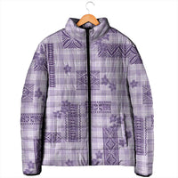 Hawaiian Quilt Tapa On Lilac Palaka Motifs Padded Jacket LT7 - Polynesian Pride