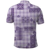 Hawaiian Quilt Tapa On Lilac Palaka Motifs Polo Shirt LT7 - Polynesian Pride