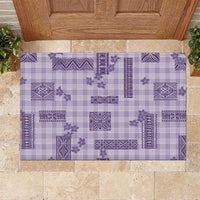 Hawaiian Quilt Tapa On Lilac Palaka Motifs Rubber Doormat LT7 Lilac - Polynesian Pride