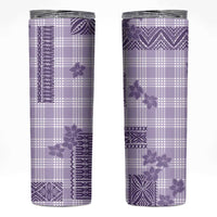 Hawaiian Quilt Tapa On Lilac Palaka Motifs Skinny Tumbler LT7 Lilac - Polynesian Pride