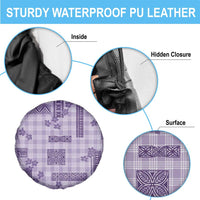 Hawaiian Quilt Tapa On Lilac Palaka Motifs Spare Tire Cover LT7 - Polynesian Pride