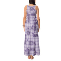 Hawaiian Quilt Tapa On Lilac Palaka Motifs Tank Maxi Dress LT7 - Polynesian Pride