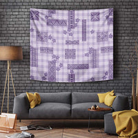 Hawaiian Quilt Tapa On Lilac Palaka Motifs Tapestry LT7 Lilac - Polynesian Pride