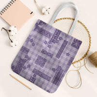 Hawaiian Quilt Tapa On Lilac Palaka Motifs Tote Bag LT7 White Strap One Size Lilac - Polynesian Pride