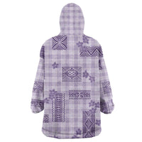 Hawaiian Quilt Tapa On Lilac Palaka Motifs Wearable Blanket Hoodie LT7 - Polynesian Pride