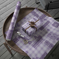 Hawaiian Quilt Tapa On Lilac Palaka Motifs Wrapping Paper LT7 - Polynesian Pride