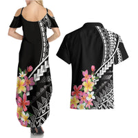 AAPI Heritage Month Couples Matching Summer Maxi Dress and Hawaiian Shirt Kanaka Hawaii Plumeria LT7 - Polynesian Pride