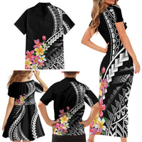 AAPI Heritage Month Family Matching Short Sleeve Bodycon Dress and Hawaiian Shirt Kanaka Hawaii Plumeria