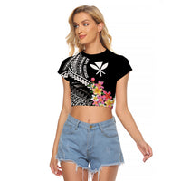 AAPI Heritage Month Raglan Cropped T Shirt Kanaka Hawaii Plumeria