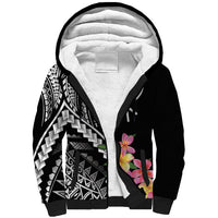 AAPI Heritage Month Sherpa Hoodie Kanaka Hawaii Plumeria LT7 Unisex Black - Polynesian Pride
