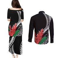 AAPI Heritage Month Couples Matching Puletasi and Long Sleeve Button Shirt Samoa Teuila LT7 - Polynesian Pride