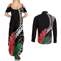 AAPI Heritage Month Couples Matching Summer Maxi Dress and Long Sleeve Button Shirt Samoa Teuila LT7 - Polynesian Pride
