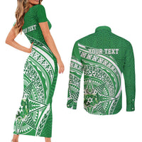 Tonga Liahona High School Personalized Couples Matching Short Sleeve Bodycon Dress and Long Sleeve Button Shirt Ngatu Tokelaufeletoa Motifs