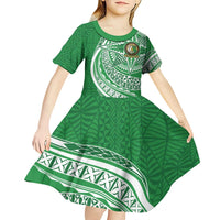 Tonga Liahona High School Personalized Kid Short Sleeve Dress Ngatu Tokelaufeletoa Motifs