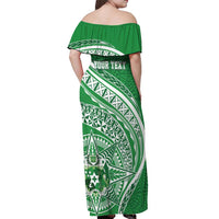 Tonga Liahona High School Personalized Off Shoulder Maxi Dress Ngatu Tokelaufeletoa Motifs