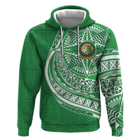 Tonga Liahona High School Personalized Zip Hoodie Ngatu Tokelaufeletoa Motifs LT7 Pullover Hoodie Green - Polynesian Pride