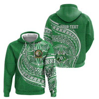 Tonga Liahona High School Personalized Zip Hoodie Ngatu Tokelaufeletoa Motifs LT7 - Polynesian Pride