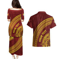 Tonga High School Couples Matching Puletasi and Hawaiian Shirt THS Anniversary Ngatu Motif LT7 - Polynesian Pride