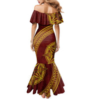 Tonga High School Mermaid Dress THS Anniversary Ngatu Motif LT7 - Polynesian Pride