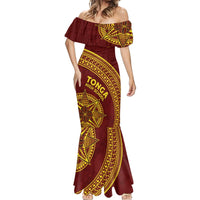 Tonga High School Mermaid Dress THS Anniversary Ngatu Motif LT7 - Polynesian Pride