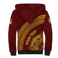 Tonga High School Sherpa Hoodie THS Anniversary Ngatu Motif LT7 - Polynesian Pride