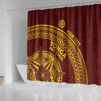 Tonga High School Shower Curtain THS Anniversary Ngatu Motif