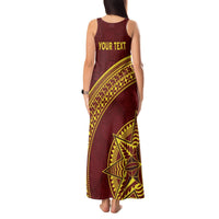 Tonga High School Tank Maxi Dress THS Anniversary Ngatu Motif LT7 - Polynesian Pride