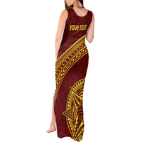 Tonga High School Tank Maxi Dress THS Anniversary Ngatu Motif LT7 - Polynesian Pride