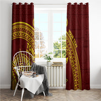 Tonga High School Window Curtain THS Anniversary Ngatu Motif LT7 - Polynesian Pride