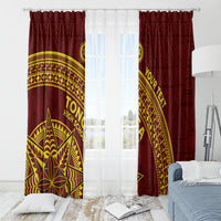 Tonga High School Window Curtain THS Anniversary Ngatu Motif LT7 - Polynesian Pride