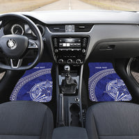 Tupou College Toloa Car Mats Ngatu Tapa Mix Style LT7 Set 2pcs - Front Blue - Polynesian Pride
